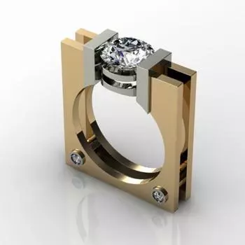 КОЛЬЦА BLULANS Цироний Квадратный палец Панк Кубический геометрический унисекс кольцо Ювелирные изделия для вечеринок US 7