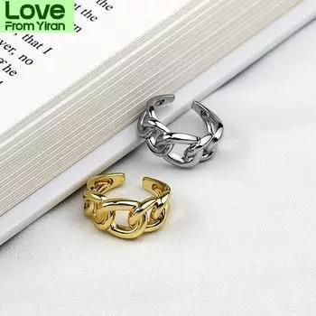 Кольца-цепочки из стерлингового серебра 925 пробы для женщин и мужчин, скрученные геометрические кольца, ювелирные изделия, новые Resizable