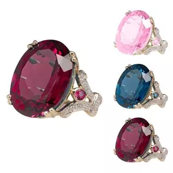 Кольца Цирконовые кольца Женские подарки Ювелирные изделия Кольца для девочек Обручальные кольца Кольцо обещания 8 розовый