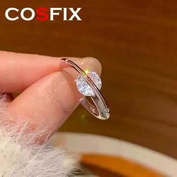 Кольца COSFIX из настоящего стерлингового серебра 925 пробы с бриллиантами муассанитом GRA 1CT на годовщину помолвки для женщин в подарок, ювелирные украшения 56789