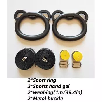 Кольца для детской гимнастики с регулируемыми нейлоновыми ремнями-ручками, оборудование для тренировок в зале 1m/39.4in