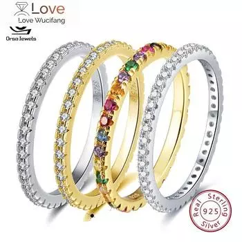Кольца для девочек-подростков из цельного серебра 925 пробы, микро-инкрустированные разноцветные циркониевые кольца для девочек, ювелирные украшения 7