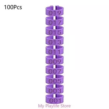 Кольца для куриных ножек, идентификационные кольца для ног, пронумерованные клипсы для ножек птицы, кольца для ног курицы, утки, птицы зелёный