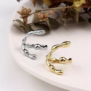 Кольца для пальцев из стерлингового серебра 925 пробы с нерегулярной геометрической текстурой для женщин и мужчин, регулируемое золотое кольцо, новое Resizable