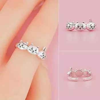 Кольца для пальцев Kawaii Anime Chiikawa, простое открытое кольцо для девочек, мультяшное милое регулируемое кольцо для женщин, ювелирные изделия для вечеринок, аксессуары, подарок