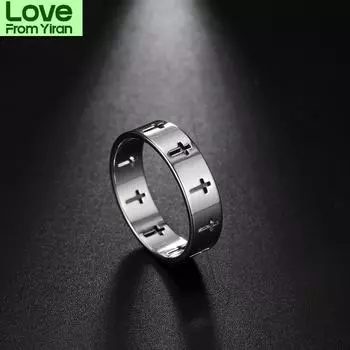 Кольца для пар из нержавеющей стали серебряного цвета со сверхъестественным крестом для женщин и мужчин, помолвочное свадебное кольцо, модные ювелирные изделия 7