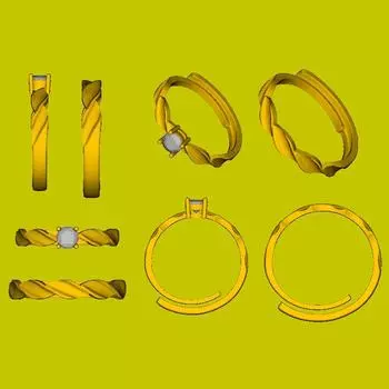 Кольца для пар из серебра 925 пробы «Мебиус» — на заказ по узору, картинке или образцу Adjustable opening