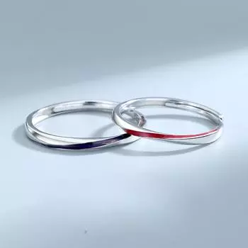 Кольца для пар из стерлингового серебра, чувствительные к температуре, меняющие цвет, простой, особый дизайн, серебряное кольцо S925 с регулируемым отверстием Opening is adjustable