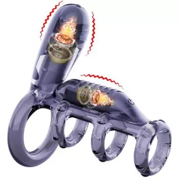 Кольца для пениса с двойной вибрацией, секс-игрушки для задержки эякуляции для мужчин, пары, флирт, игры для взрослых, мягкий TPE, многоразовые 1.4CM