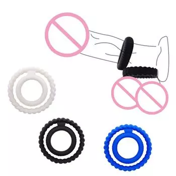 Кольца для пениса Задержка эякуляции Игрушки для взрослых для мужчин Увеличение пениса Силиконовые кольца для пениса Мужская секс-игрушка Более сильная эрекция