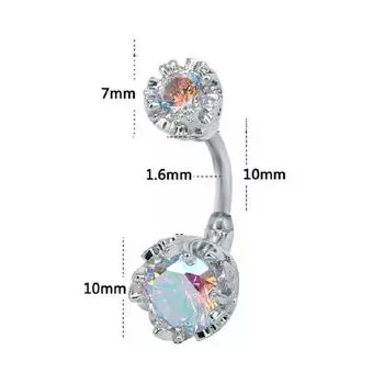 Кольца для пирсинга живота, штанга, висячие кольца для пупка, тело белый