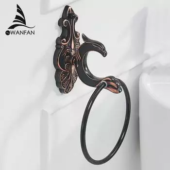 Кольца для полотенец из цельной латуни, настенное кольцо для полотенец, вешалка для полотенец, роскошные аксессуары для ванной комнаты, домашний декор, вешалка для полотенец WF-88807