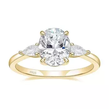 Кольца для помолвки Trumium 3CT из стерлингового серебра 925 пробы с 3 камнями, кубическим цирконием CZ, обручальные кольца для женщин 5 серебряный