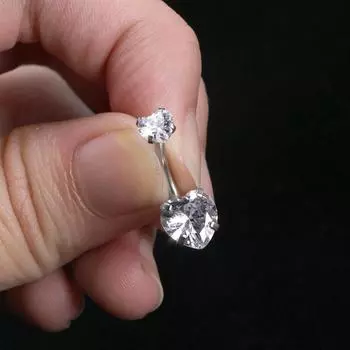 Кольца для пупка Цирконий Сердце Пупок Пирсинг Украшения Кольцо для пупка