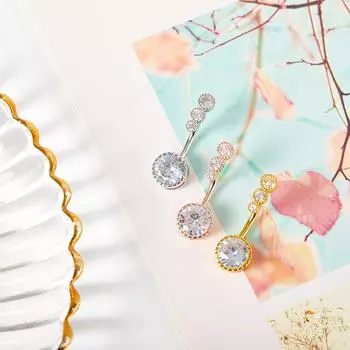 Кольца для пупка, инкрустированные бриллиантами из нержавеющей стали 316L, кольца для ногтей в пупке as the picture