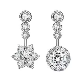 Кольца для пупка из циркония для женщин и девочек, сексуальное кольцо в виде цветка для пупка, пирсинг, ювелирные изделия, аксессуары, подарки