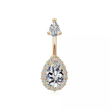 Кольца для пупка, капли воды, циркониевые кольца для пупка, нержавеющая сталь, украшения для пирсинга серебряный