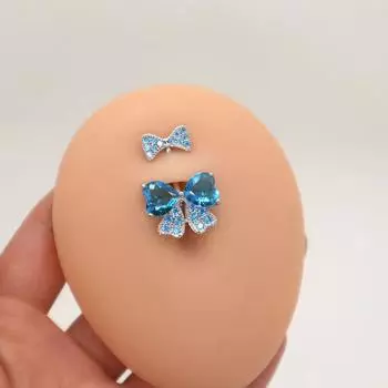 Кольца для пупка с бантом из циркония, пирсинг, кольца для пупка, украшения для тела для женщин, украшения для пирсинга тела белый