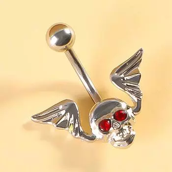 Кольца для пупка в стиле панк на Хэллоуин для женщин и девочек, персонализированные готические кольца в виде летучей мыши, черепа и сердца, пирсинг для тела, ювелирные изделия, подарки A17