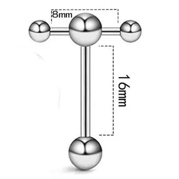Кольца для языка Съемный шарик Язык штанги Рабское кольцо для пирсинга Пирсинг для штанги серебряный
