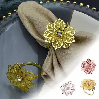 Кольца для салфеток, 12 шт. Металлические кольца для салфеток, держатели для украшения стола на свадьбу и ужин (Розовое золото)Предметы для кухонного стола