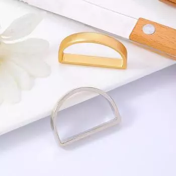Кольца для салфеток из сплава, гальваническая D-образная кольцевая пряжка, устойчивая к ржавчине, простой стиль, декоративные пряжки для салфеток золотого/серебряного цвета серебряный