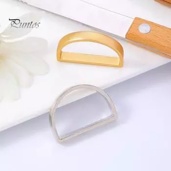 Кольца для салфеток из сплава, гальваническая кольцевая пряжка D-образной формы, устойчивая к ржавчине, простой стиль, декоративные пряжки для салфеток золотого/серебряного цвета, домашний ресторанный стол серебряный