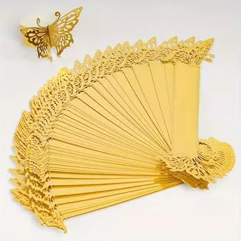 Кольца для салфеток в виде бабочки, многоразовый свадебный стол, декоративная подставка для бумажных салфеток, декоративная пряжка для полотенец, лазерная резка, держатель для бумажных салфеток из фольги 50pcs