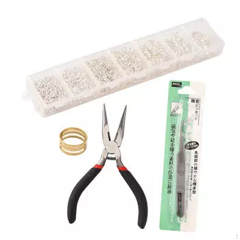 Кольца для соединения, карабины, для самостоятельного изготовления ювелирных изделий, петля для пальцев, практичный компактный пинцет, ключ Silver