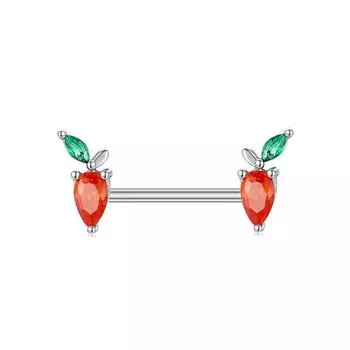 Кольца для сосков и штанги в форме сердца с цирконом - Европейская и американская фруктовая серия