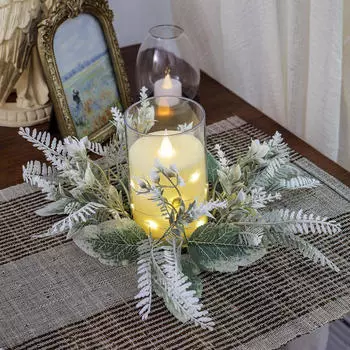 Кольца для свечей Венок Держатель для палочки Орнамент Ремесло Цветочная композиция Свадебная входная дверь Diameter 28cm