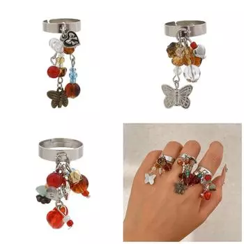 Кольца для свиданий Открытые кольца Регулируемые кольца на палец Кольца с бахромой Регулируемые открытые кольца Украшения на палец для любого случая 1