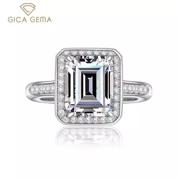 Кольца Gica Gema 5A с цирконом, стерлинговое серебро 925 пробы, 8*10 мм, 4 цвета, геометрический драгоценный камень, уникальный дизайн, романтические тонкие ювелирные изделия на палец, подарки для свадебной вечеринки 5 синий