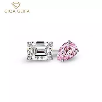 Кольца Gica Gema с высокоуглеродистыми бриллиантами, серебро 925 пробы, 7,5 карата, розовый, белый драгоценный камень, романтические ювелирные изделия, подарки для свадебной вечеринки, новая тенденция