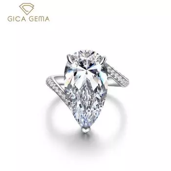Кольца Gica Gema с высокоуглеродистыми бриллиантами, стерлинговое серебро 925 пробы, 12*22 мм, капля воды, белый драгоценный камень, романтические ювелирные изделия, подарки для свадебной вечеринки, новая тенденция 5 белый