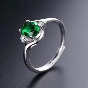 Кольца из цельного стерлингового сапфира для женщин, модное регулируемое кольцо с синим танзанитом, свадебные украшения One Size зелёный