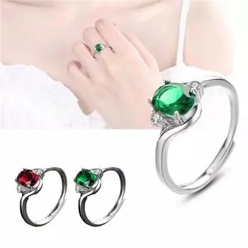 Кольца из цельного стерлингового сапфира для женщин, модное регулируемое кольцо с синим танзанитом, свадебные украшения One Size зелёный