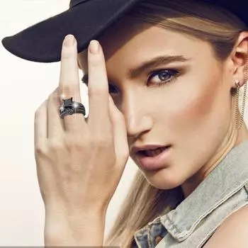 Кольца из черного золота с покрытием из сплава Кольца с черным покрытием Красивые женские кольца с черным цирконом