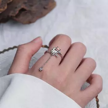 Кольца из циркона AAA, регулируемые кольца с кисточками для женщин, ювелирные изделия серебряный