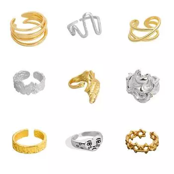 Кольца из медного сплава золотого цвета с регулируемым узором «солнце и луна», элегантные обручальные кольца с подсолнухом для женщин, девушек, ювелирные изделия для повседневного ношения, аксессуары