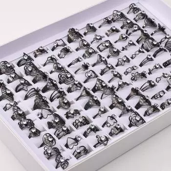 Кольца из нержавеющей стали, 10 шт., мужские и женские полые кольца из смешанной титановой стали