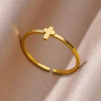 Кольца из нержавеющей стали для женщин мужчин золотого цвета полое широкое открытое кольцо женское мужское модное свадебное вечернее ювелирное украшение для пальца подарок Open