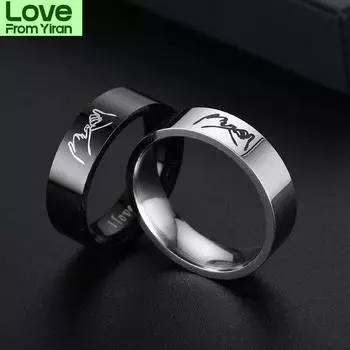 Кольца из нержавеющей стали с буквами Aoney Hand In Hand Love Anillos Para Pareja Vintage Gifts Men For Women Ring 8 белый