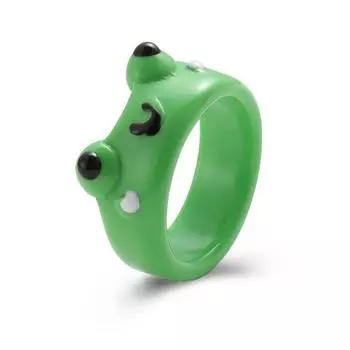 Кольца из смолы ручной работы, забавные кольца на костяшки пальцев, кольца в виде лягушек для женщин и девочек Green-ring