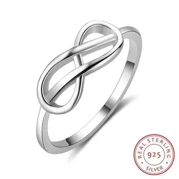 Кольца из стерлингового серебра 925 пробы в форме бесконечности для женщин, модные свадебные ювелирные изделия, аксессуары, подарок для ювелирных изделий 7