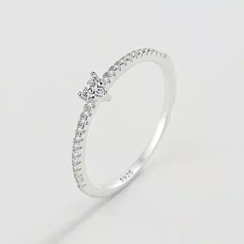 Кольца из стерлингового серебра 925 пробы для женщин, простые модные кольца с цирконом, очаровательные свадебные украшения, подарки на день рождения 6 серебряный
