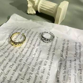 Кольца из стерлингового серебра 925 пробы с нерегулярной геометрической текстурой для женщин и мужчин INS Minimalist Open Gold Jewelry Resizable