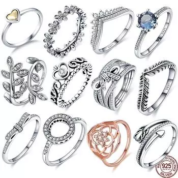 Кольца из стерлингового серебра 925 пробы для женщин, оптовая продажа, популярные цветочные кольца на удачу для женщин, изготовление ювелирных изделий, доставка колец, тренд 7