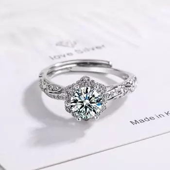 Кольца из стерлингового серебра 925 пробы с кристаллами для женщин и мужчин, инкрустированные камнем, регулируемое кольцо, ювелирное изделие для свадебной вечеринки, подарок, Прямая поставка Jklfda Resizable