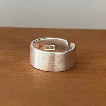 Кольца из стерлингового серебра 925 пробы для женщин, простые, открытые на палец, винтажные, ручная работа, широкое, гладкое кольцо, не вызывающее аллергии, для вечеринки, дня рождения, подарка resizable